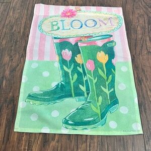Evergreen enterprises spring floral rain boots garden flag outdoor decor